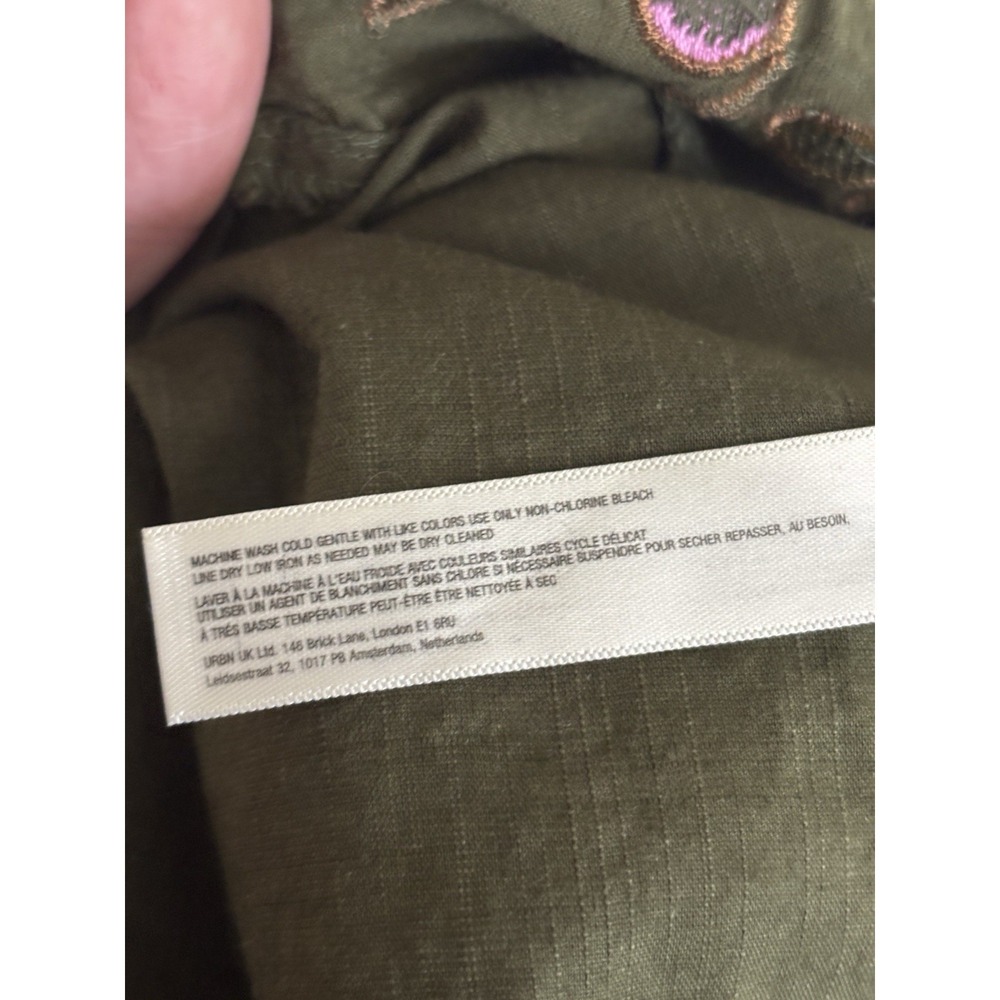 Anthropologie Pintuck Embroidered Mini Dress Coverup Floral Boho XS Small Green - Picture 4 of 9